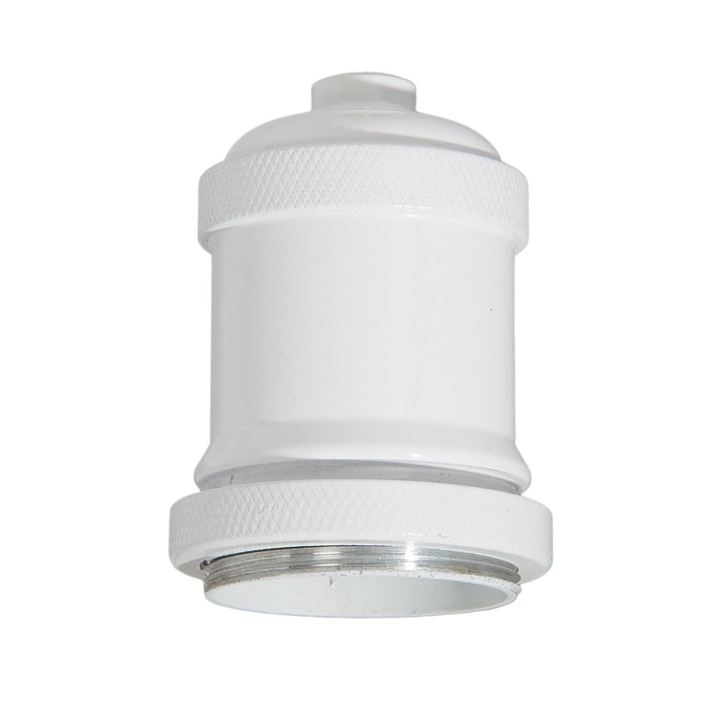 Glossy White Finish Die Cast Aluminum E-26 Socket Cover with E-26 Socket and Mounting Hardware (48731W)
