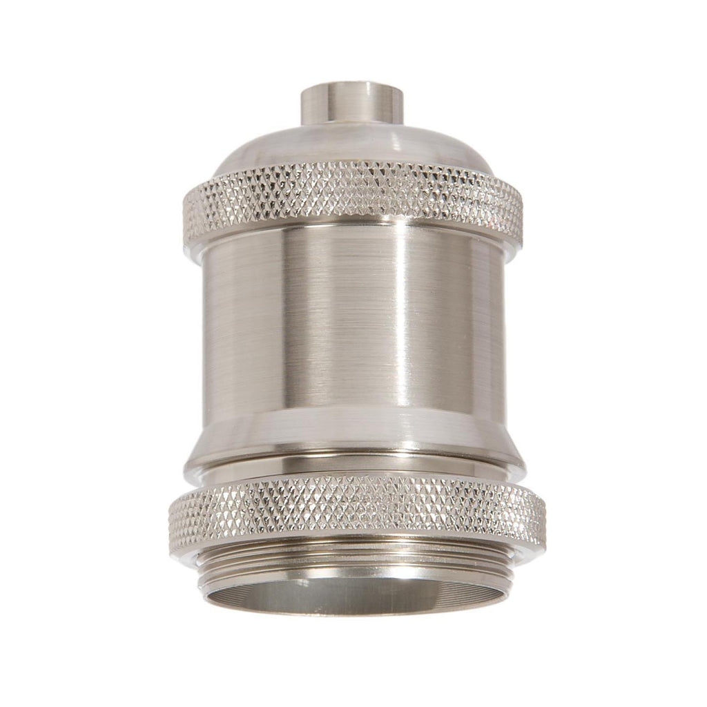 Satin Nickel Finish Die Cast Aluminum E-26 Socket Cover with E-26 Socket and Mounting Hardware (48731SN)