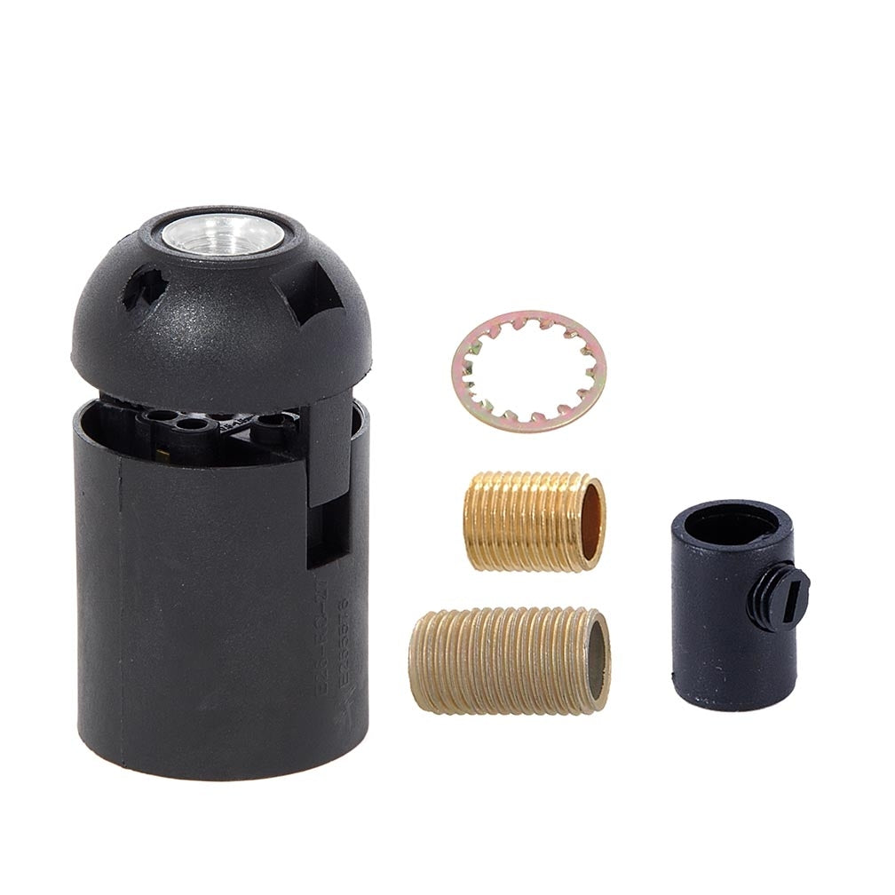 Polished Copper Finish Die Cast Aluminum E-26 Socket Cover with E-26 Socket and Mounting Hardware (48731C)