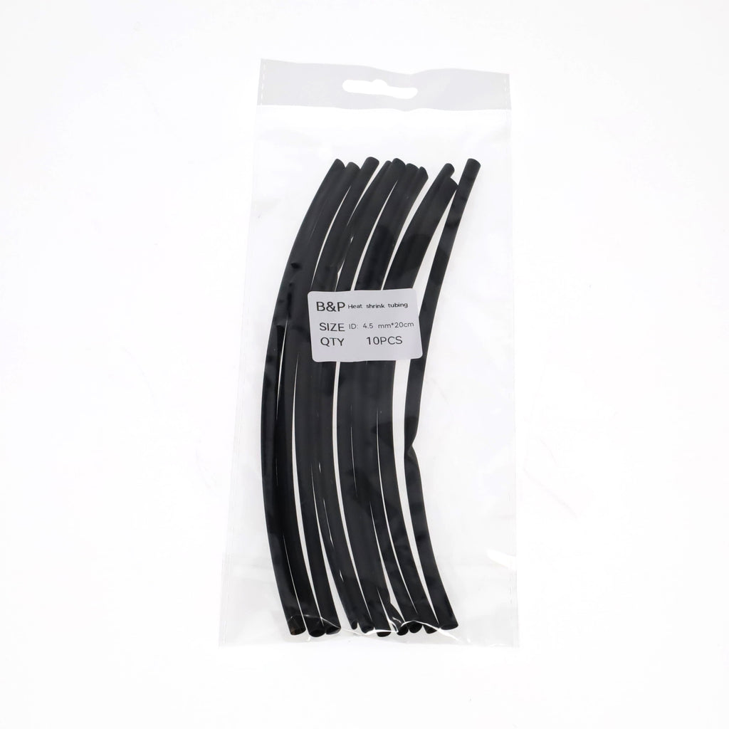 Heat Shrink Electrical Insulation Tubing - 4.5mm, 3/16" Dia., 200mm Long, Bag of 10 (48958)