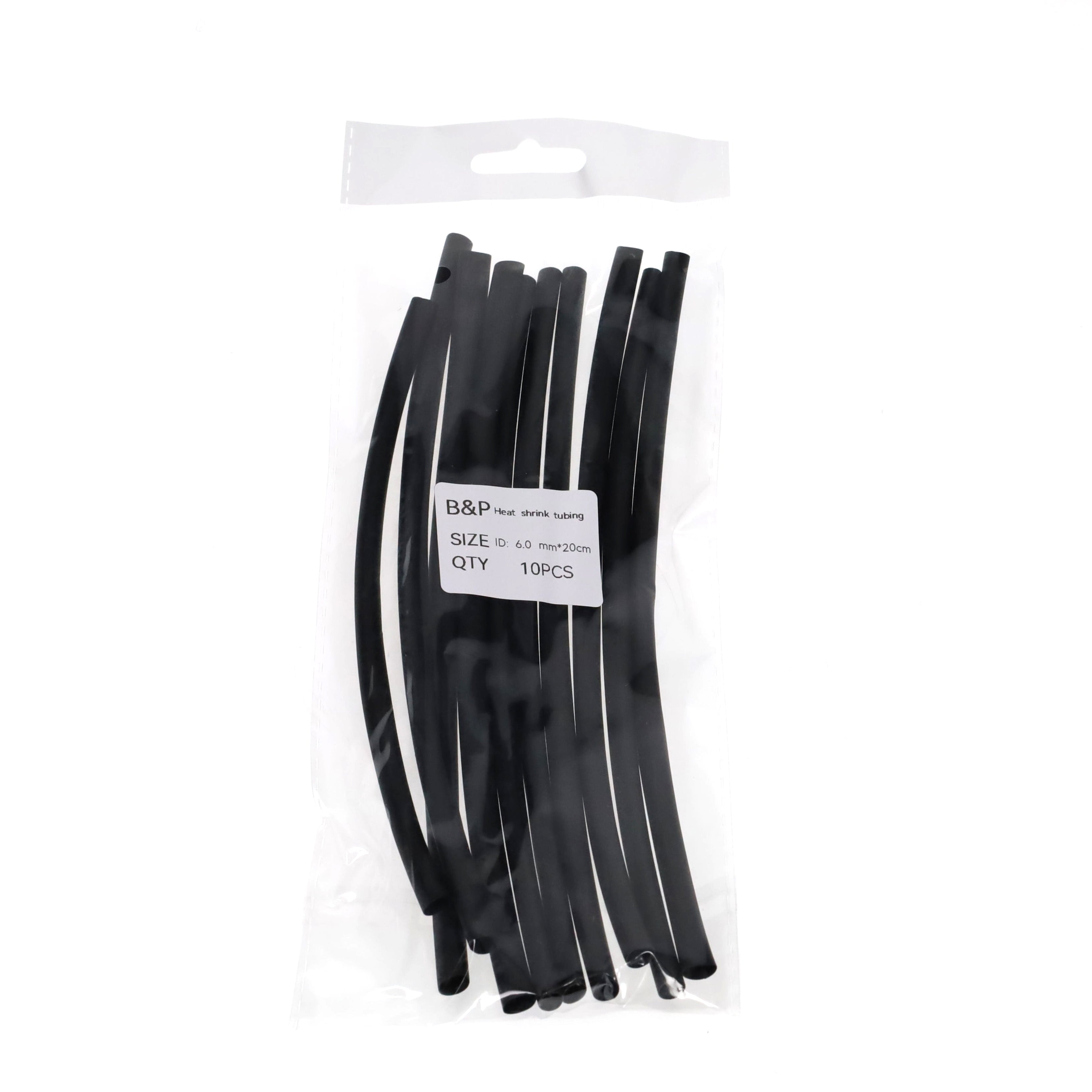 Heat Shrink Electrical Insulation Tubing - 6.0mm, 1/4" Dia., 200mm Long, Bag of 10 (48959)