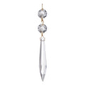 3" Clear U-Drop Prism with Two Beads, approximately 5-1/4" overall length (54020)