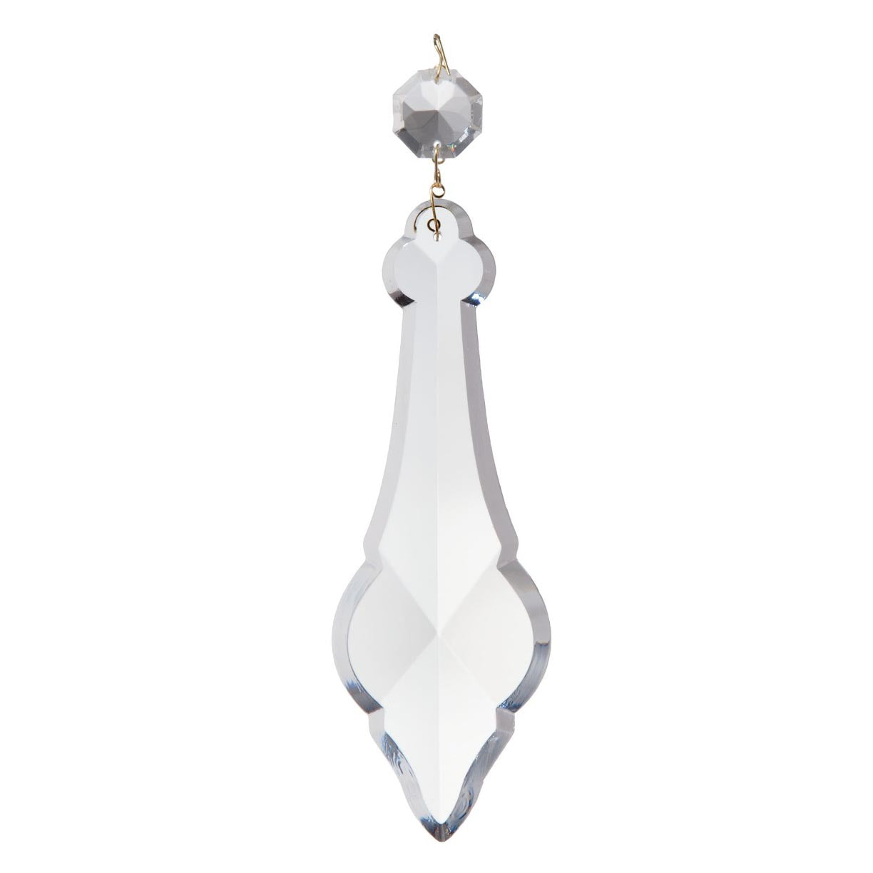 6-1/4" Clear Flat Crystal, Magnum Pendalogue, ~7-1/2" overall length (54108V)