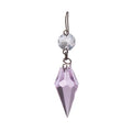 1-3/16" Pink Glass Prism with Clear Top Bead, ~2-1/2" overall length (54140P)