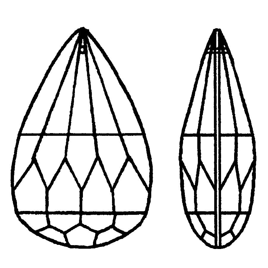 Full Cut Almond Rock Crystal, your choice of 2", 2-1/2", 3", 3-1/2" or 4" sizes (54600)