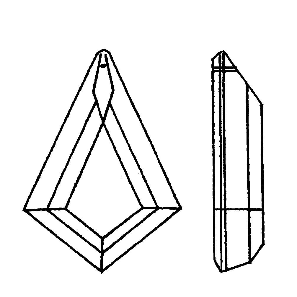 Diamond Kite Rock Crystal, your choice of 2", 2-1/2", 3", 3-1/2" or 4" sizes (54606)