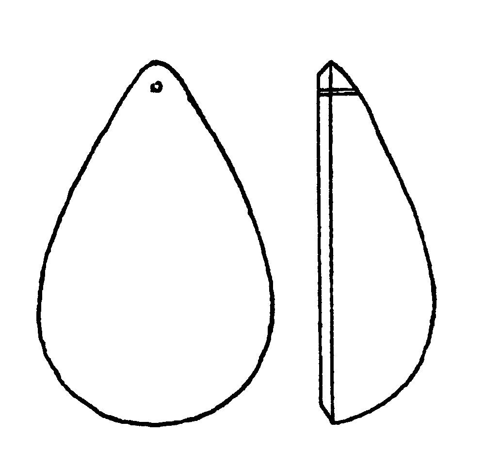 Smooth Half Pear Rock Crystal, Choice of 2-1/2", 3", 3-1/2", or 4" Length (54612)