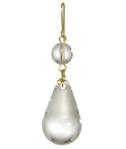 1 1/8" Clear Tear Drop w/ Bead, ~2-1/2" overall length (54987)