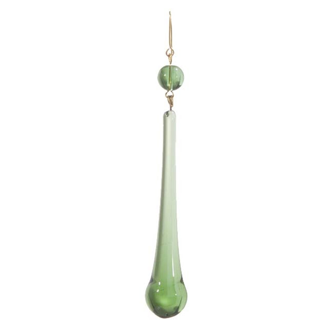 3" Green Teardrop Lamp Crystal, 4-3/8" overall length (55087G)