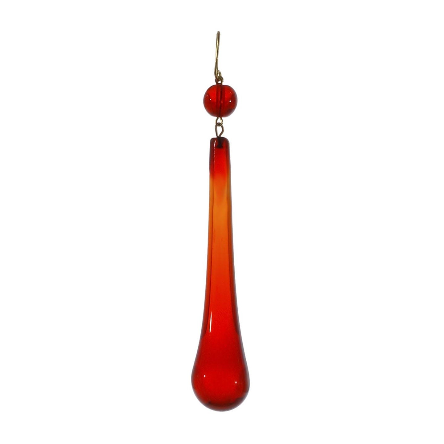 3" Ruby Teardrop Lamp Crystal with Bead, 4-3/8" overall length (55087R)