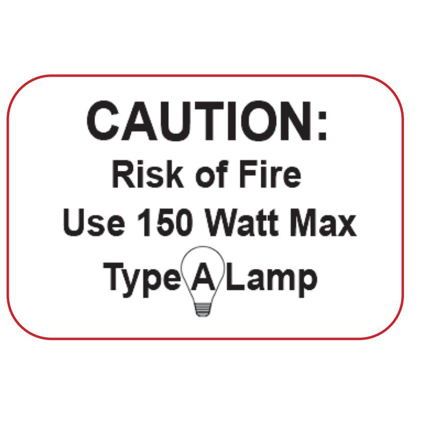 150 Watt Max Light Bulb Label, Choice of single or 50 Pieces (99288R)