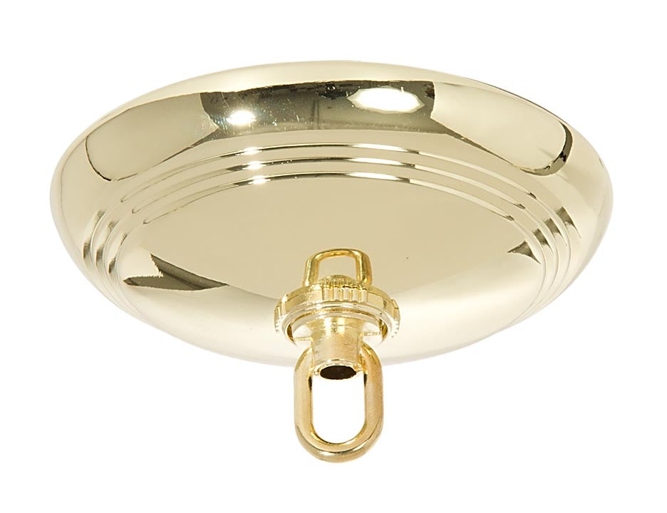 Polished Brass Screw Collar Ribbed Canopy Kits (11819)
