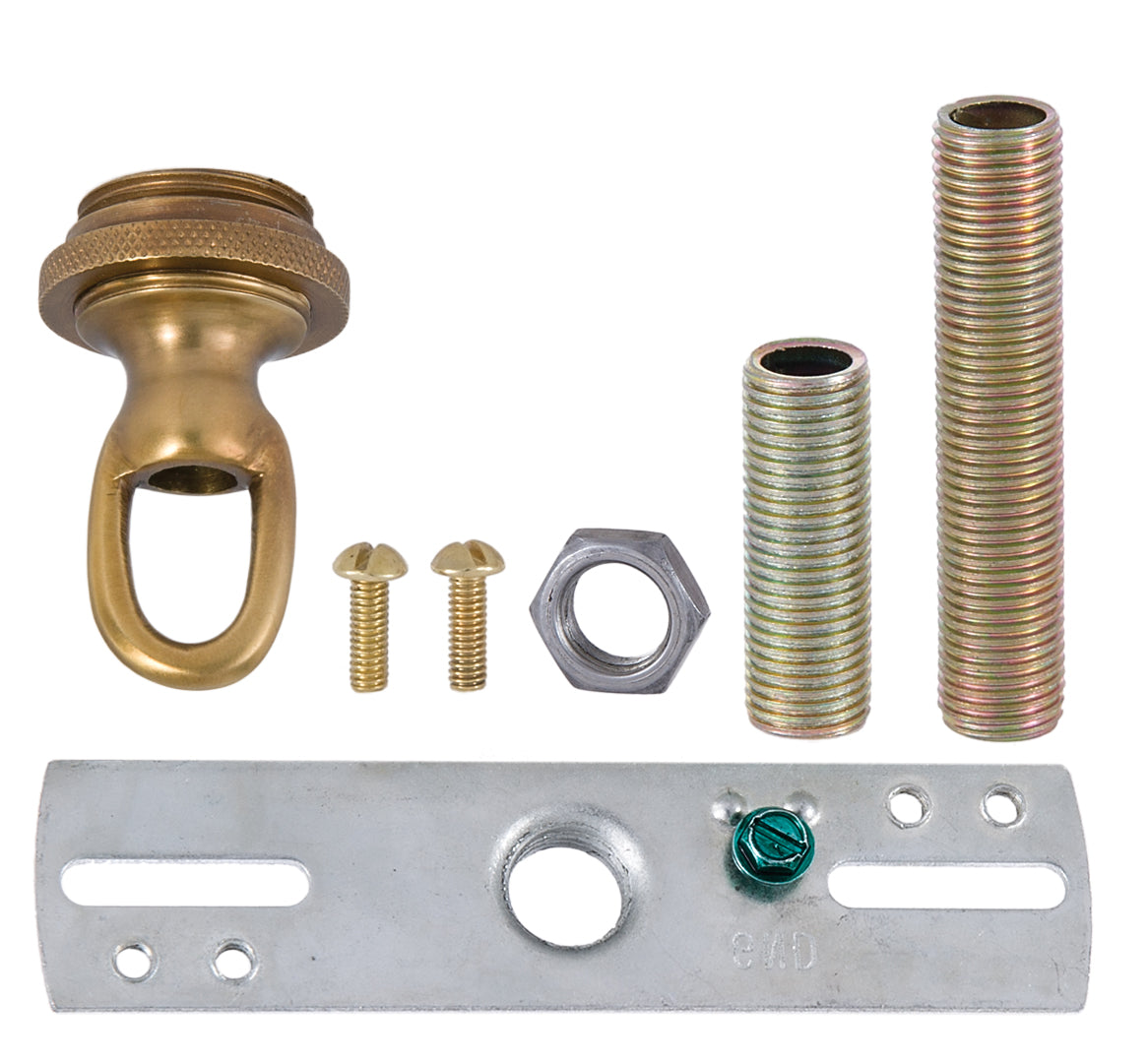 Antique Brass Solid Spun Brass Ribbed Canopy Kits (11831A)