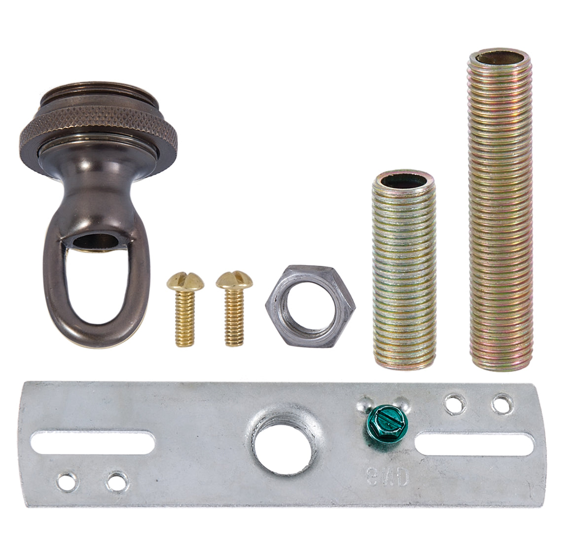 Antique Bronze Solid Spun Brass Ribbed Canopy ONLY or Canopy KIT with matching finish (11831B)