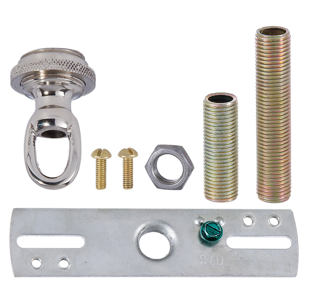 Nickel Finish Solid Spun Brass Ribbed Canopy Kits (11734N)