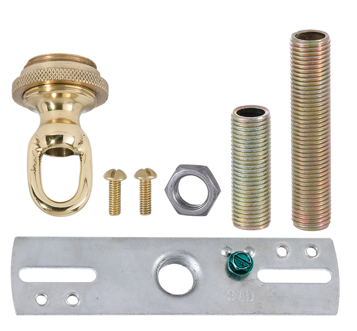 Polished and Lacquered Solid Spun Brass Ribbed Canopy Kits (11734)