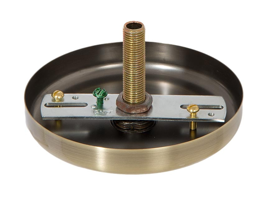 5" Diam. Antique Brass Finish Plain Rounded Canopy and Canopy Kit (11850A)