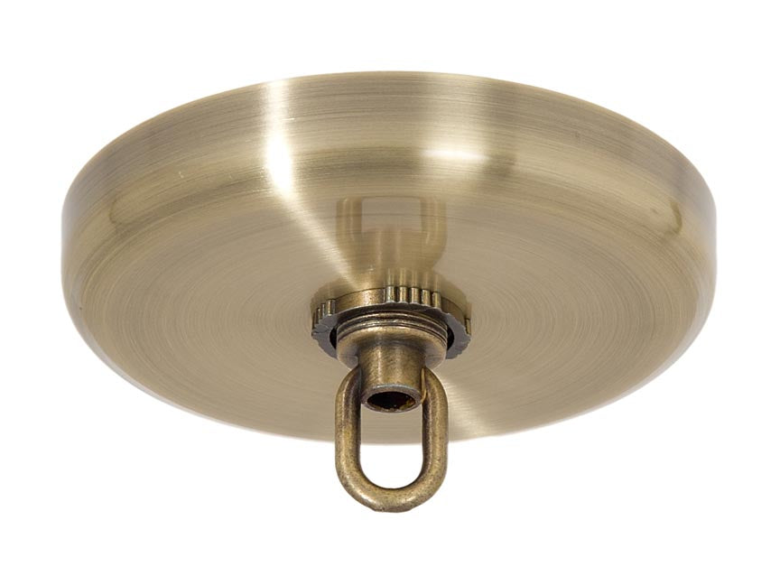 5" Diam. Antique Brass Finish Plain Rounded Canopy and Canopy Kit (11850A)