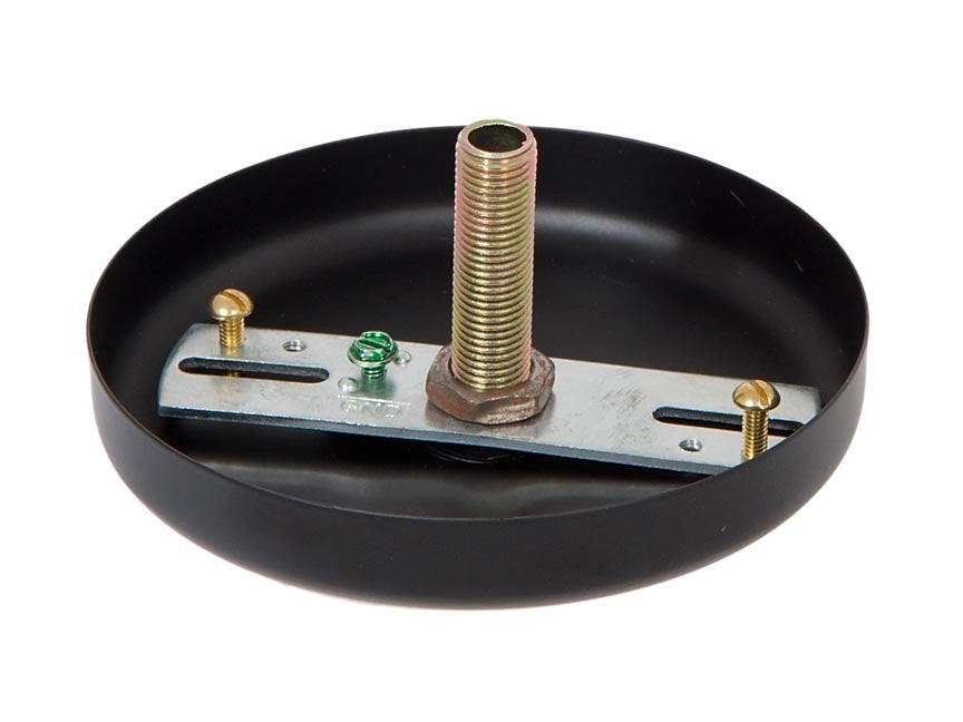 5" Diam. Black Finish Plain Rounded Canopy and Canopy Kits (11850BK)