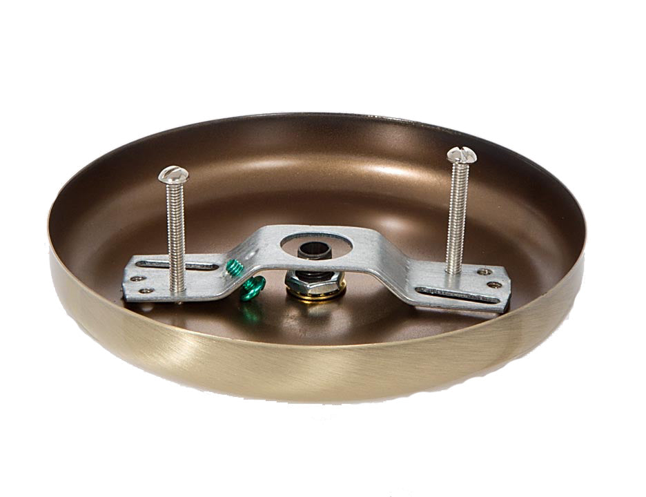 5 1/4 Inch Steel Canopy Kit with Antique Brass Finish (11879A)