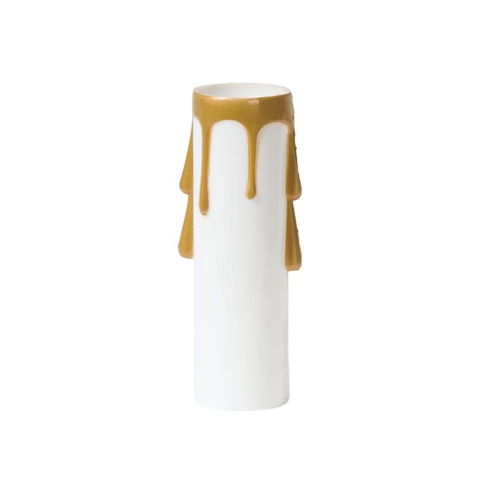 3 Inch Tall White Color Plastic Candelabra Size Candle Cover with Drips (19925L3)