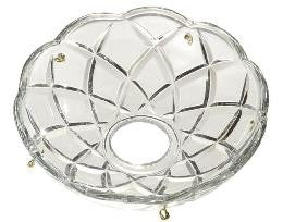 3-3/8" Diam Pressed Glass Bobeche with 4 Pins (21925)
