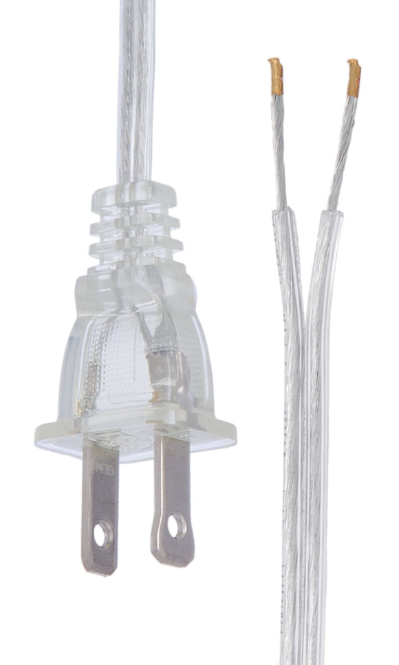 Clear Silver 18 2 Plastic Covered Lamp Cord Sets