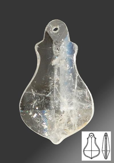 Rock Crystal Smooth Half Pear, NEW LOW PRICES!