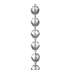B&p Lamp 13/32 inch (10mm) Clear Uniform Faceted Chain (39 inch)